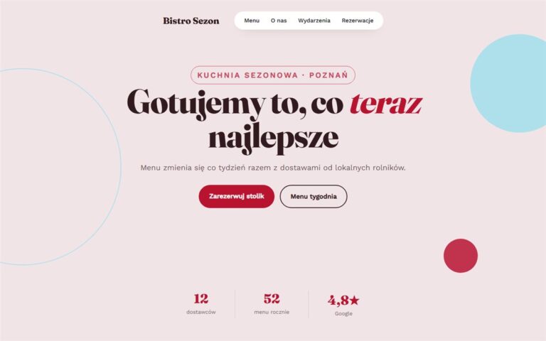 Projekt przykładowy: Bistro Sezon