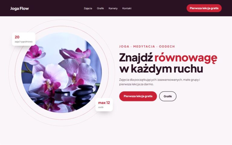 Projekt przykładowy: Joga Flow
