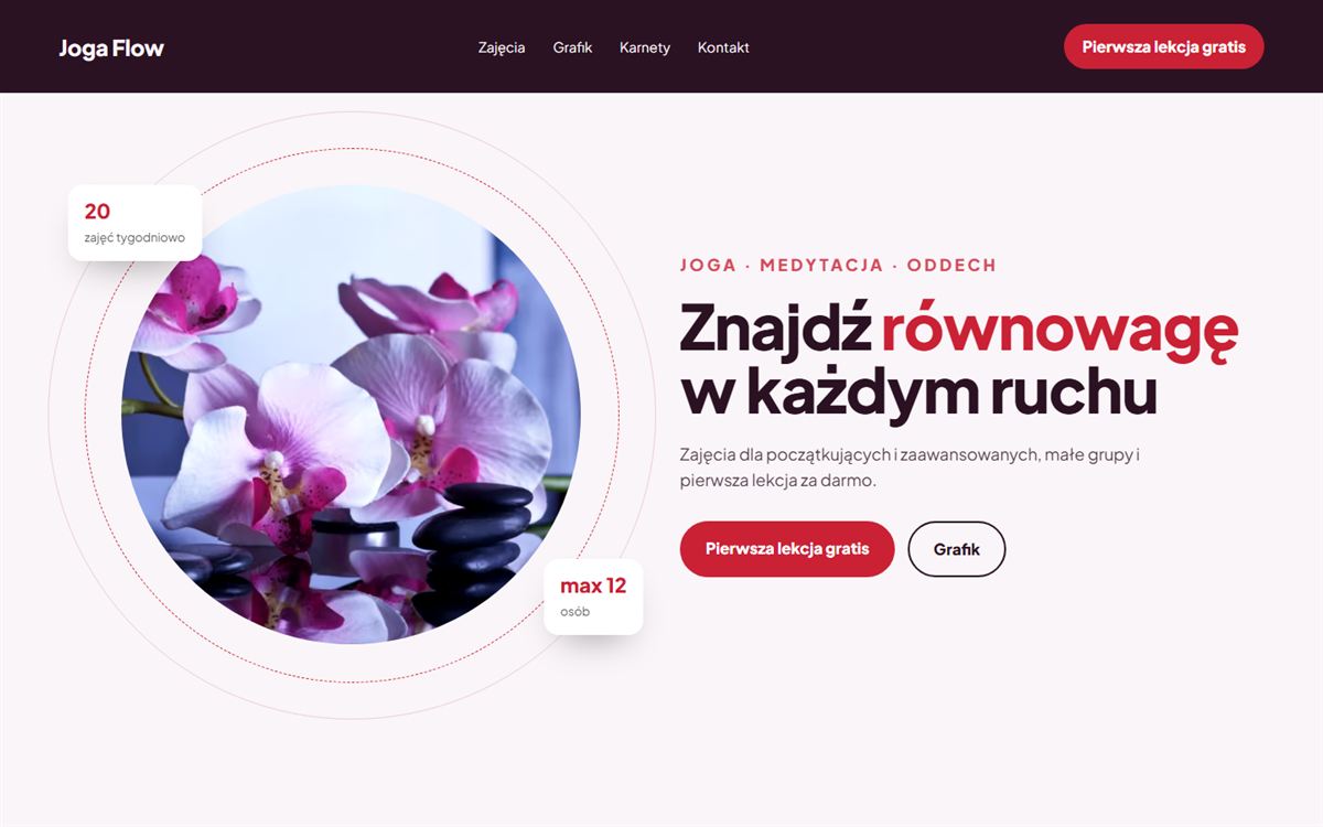Projekt przykładowy: Joga Flow