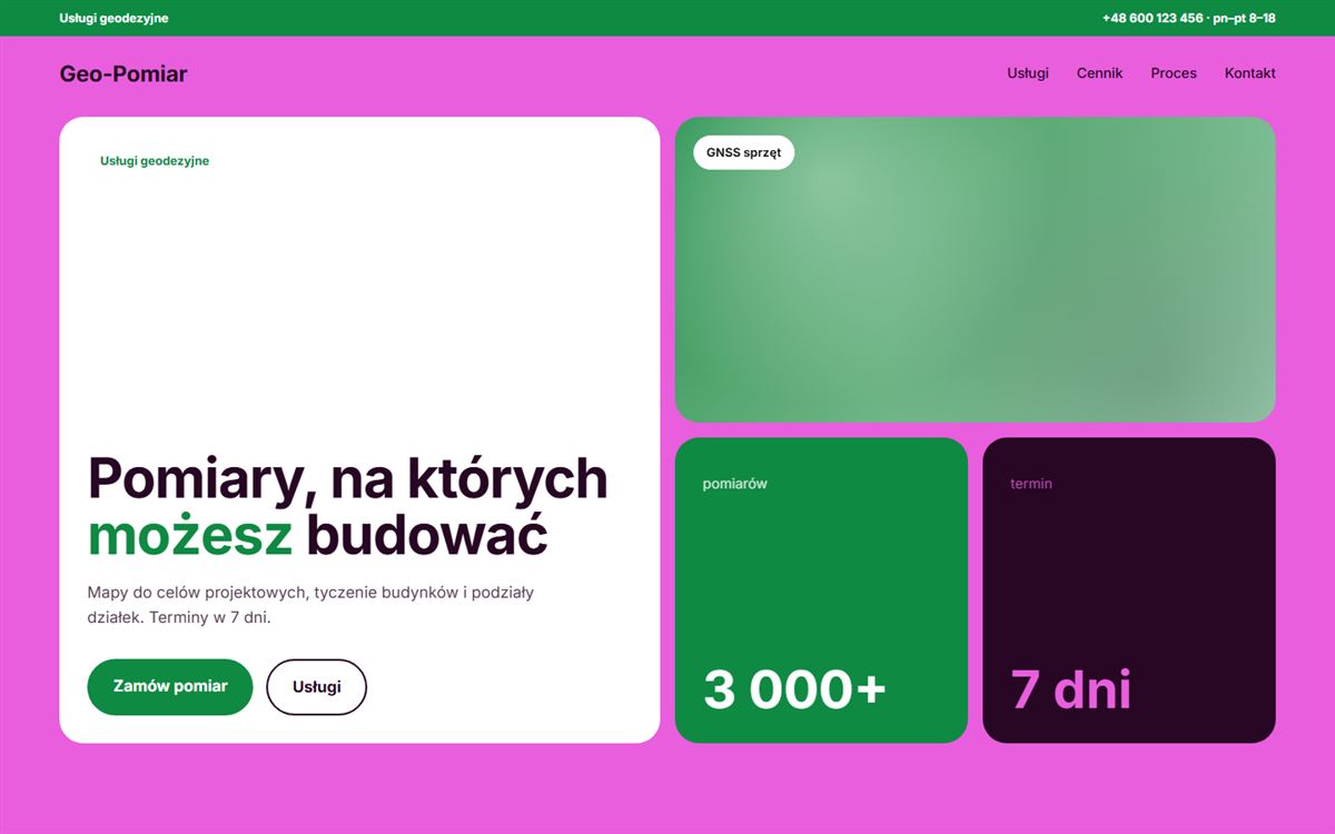 Projekt przykładowy: Geo-Pomiar