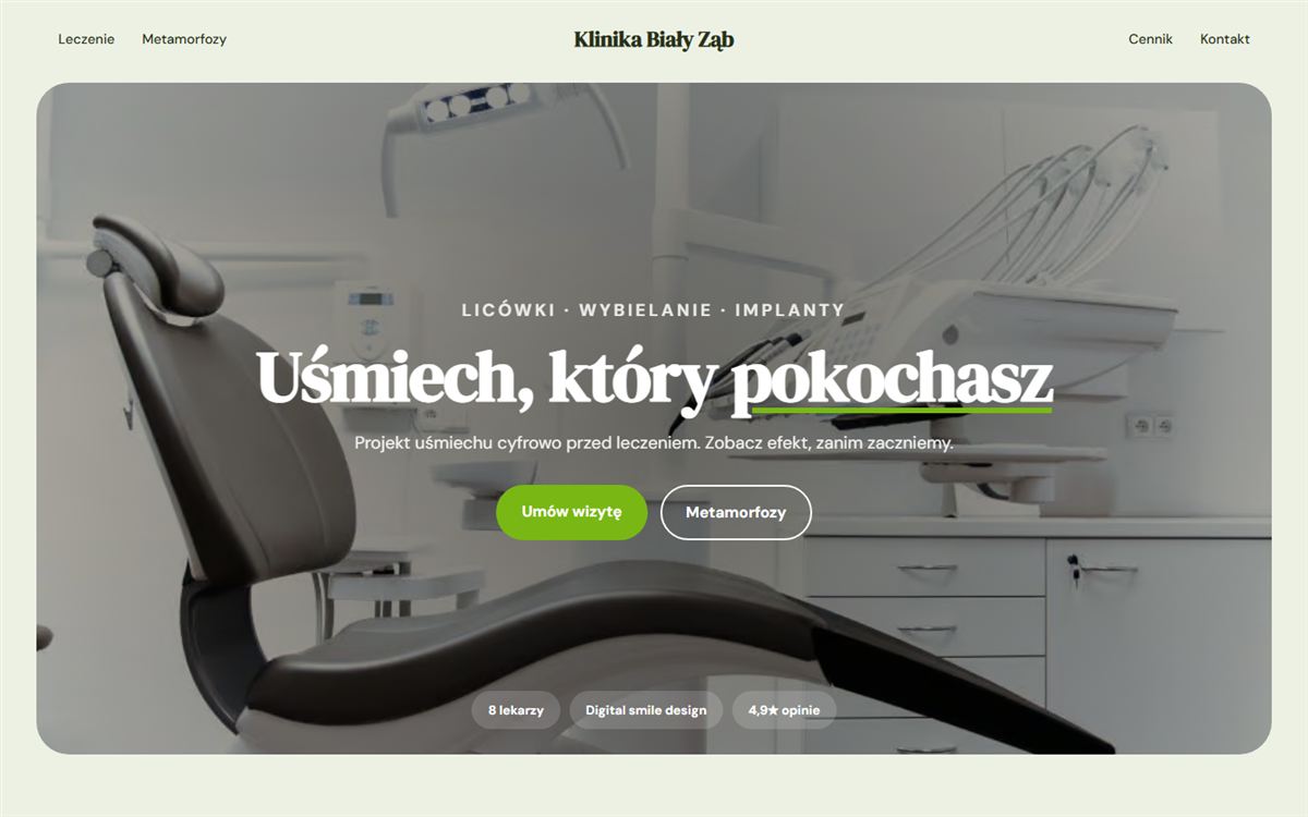 Projekt przykładowy: Klinika Biały Ząb