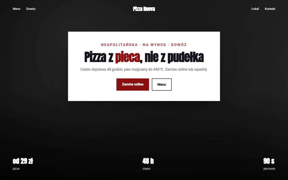 Projekt przykładowy: Pizza Nuova