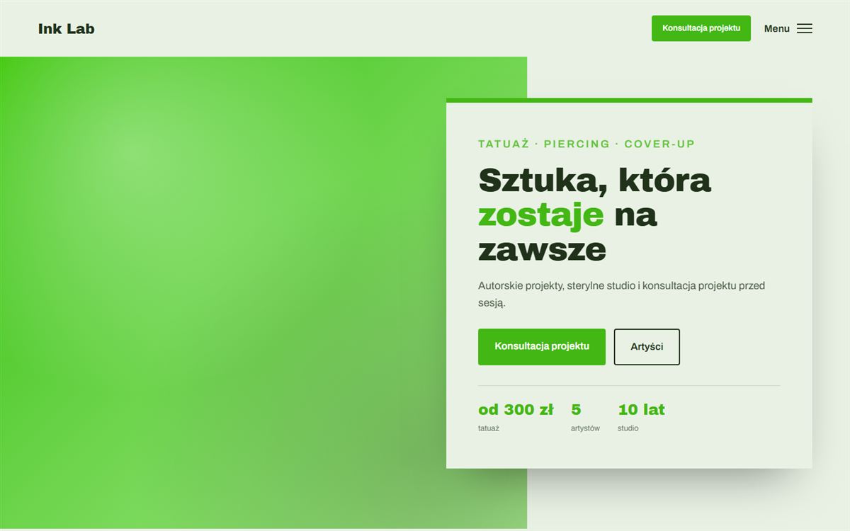 Projekt przykładowy: Ink Lab