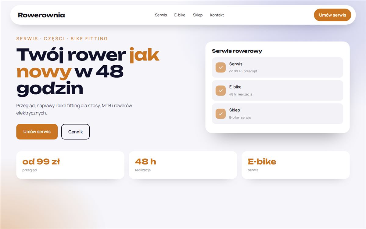 Projekt przykładowy: Rowerownia