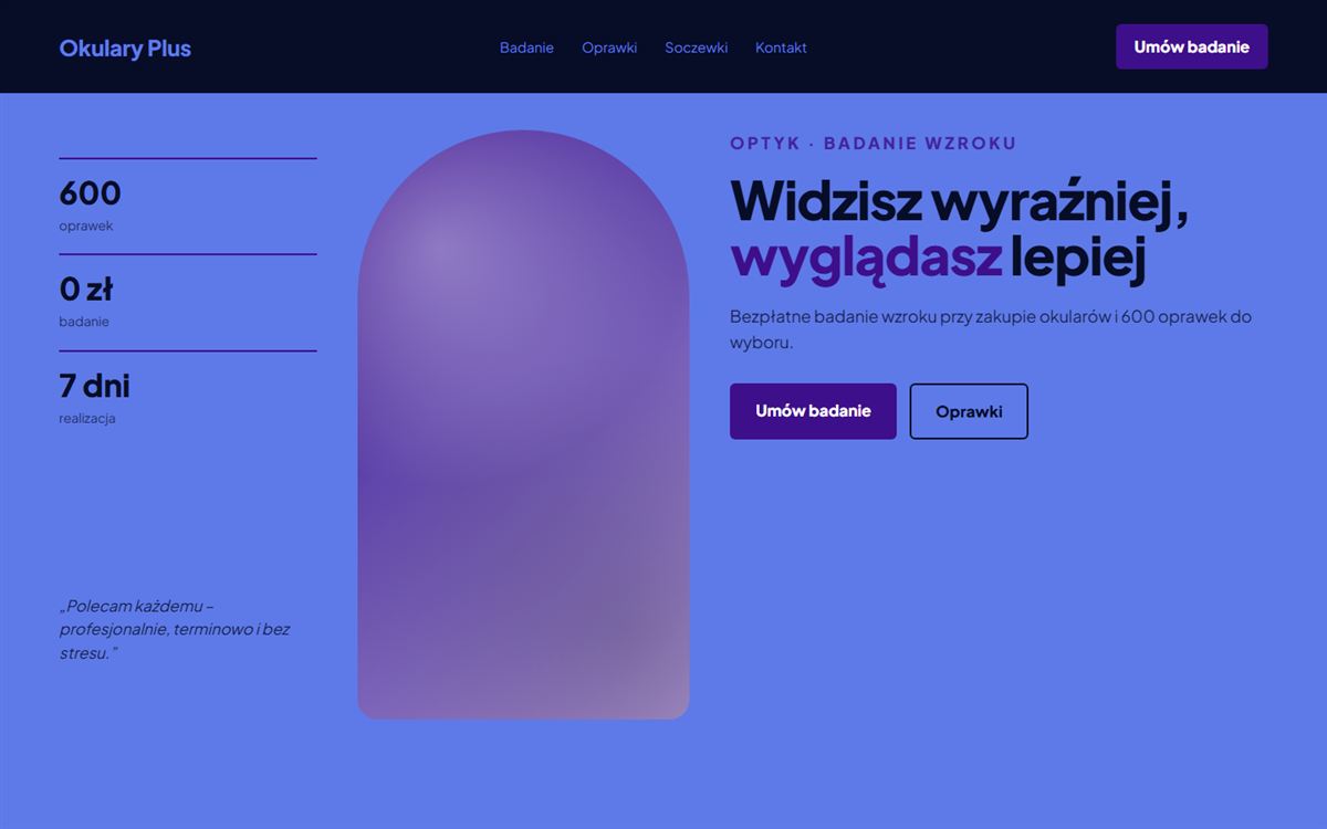 Projekt przykładowy: Okulary Plus