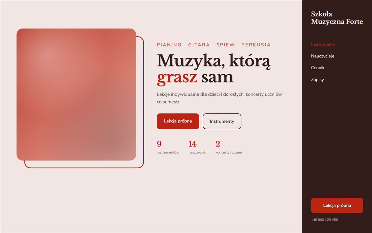 Projekt przykładowy: Szkoła Muzyczna Forte