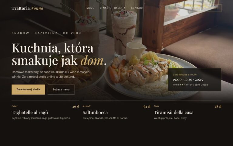Projekt przykładowy: Trattoria Nonna